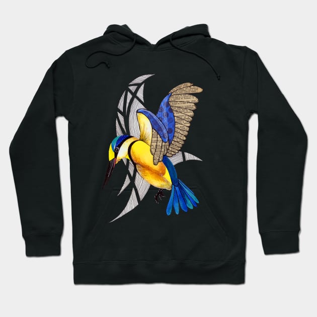 Sacred Kingfisher in flight Hoodie by scatterlings